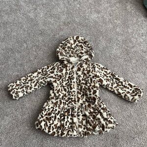 Leopard Print Kids Puffer Coat
